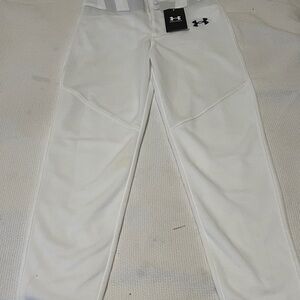 Under Armour White Youth Baseball Pants – Size YM – New w/ Tags